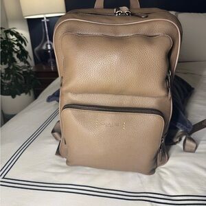 Leather Coach Gotham Backpack in Tan/Stone Color